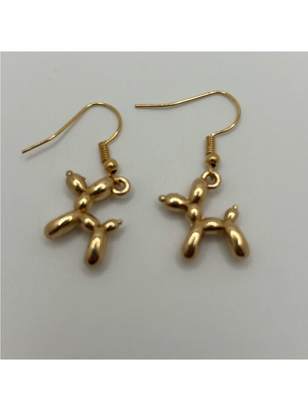 Gold Balloon Dog Earrings - Picture 4 of 5